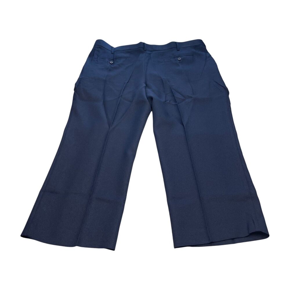 Haband Executive Decision Dress Pants Mens 40 X 25 Navy Pockets Wide Leg Pull On - Picture 2 of 7